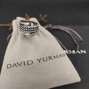 David Yurman Silver Twisted Cable Ring size 7